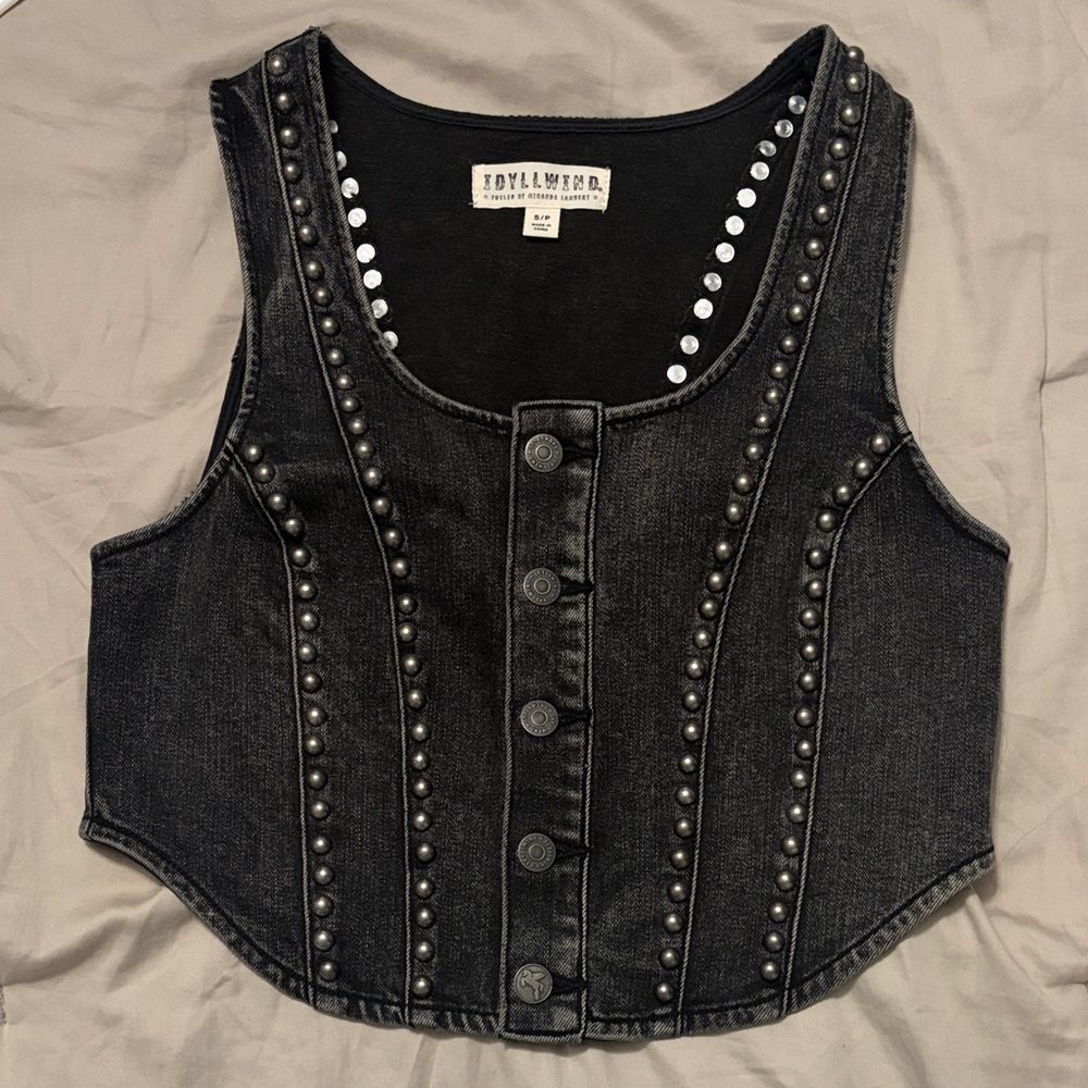 IDYLLWIND DELROSE DRIVE STUDDED DENIM VEST